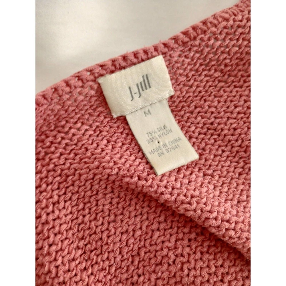 J. Jill Pink Silk Nylon Sleeveless Tank Top Sweater Vest Size M Square Neck - Picture 5 of 6